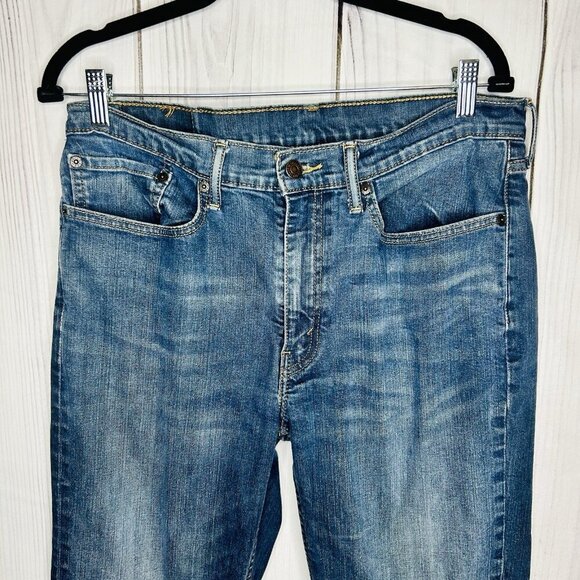Levis Jeans Mens Sz 34x30 Blue Denim 514 Straight Leg Stretch - Picture 2 of 7